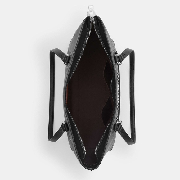 NWT Coach Station Tote Bag With Butterfly Print Silver Black CCK87 in Leather - Picture 12 of 15